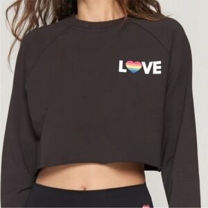 NEW SPIRITUAL GANGSTER LOVE IZZY CROP Rainbow Cropped sweatshirt black oversized